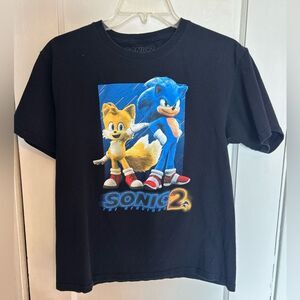 Sega's Sonic 2 The Hedgehog Black Tee-shirt XL Youth Pre Owned
